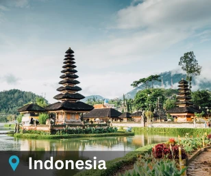 Indonesia international tour destination showcasing famous tourist attractions